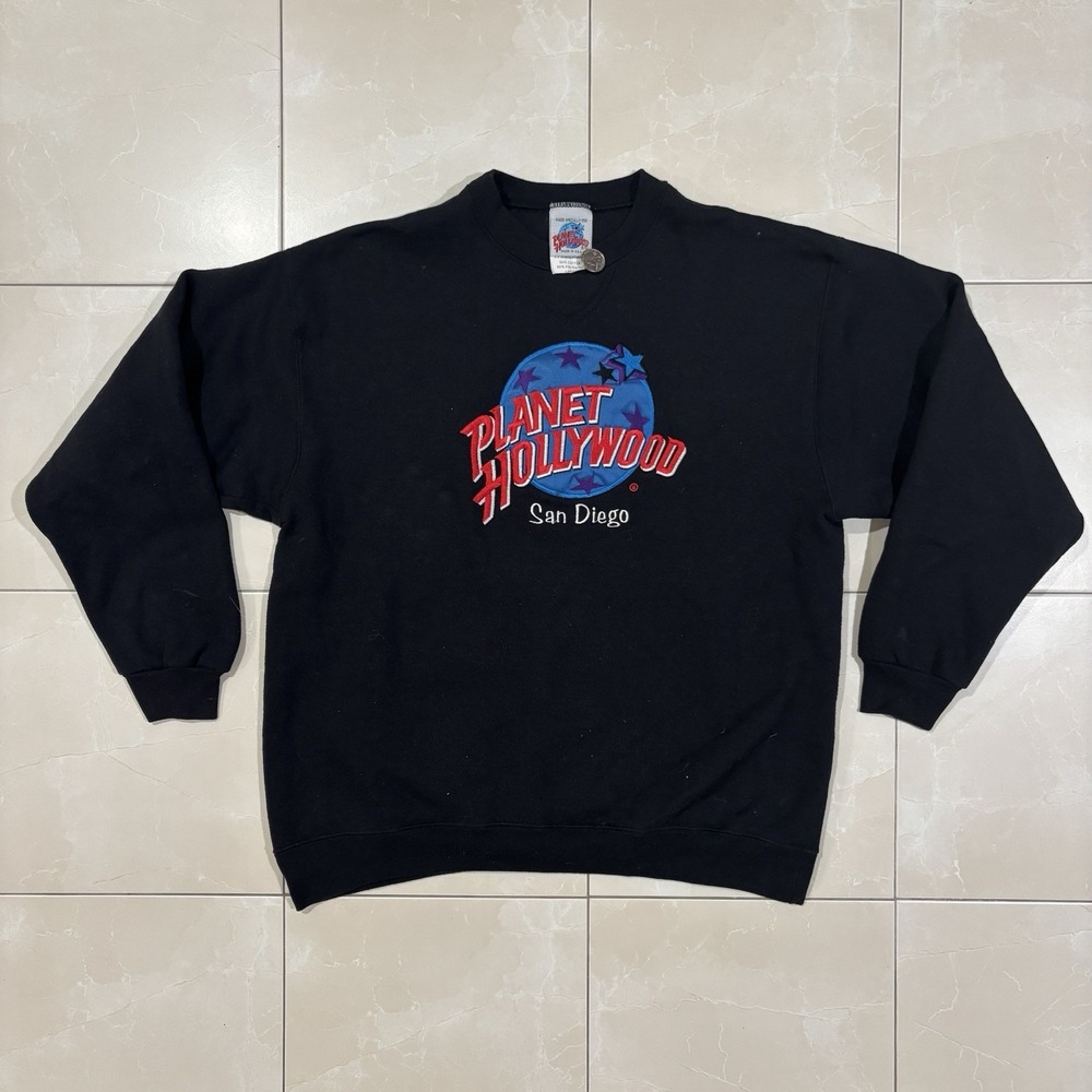 Vintage Planet Hollywood Made In USA San Diego Embroidered Crewneck Size L 90s